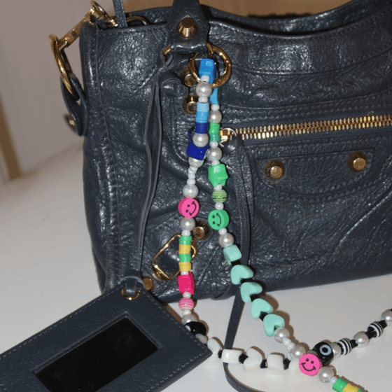 The Happy double chain bag charm